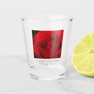 40th Ruby Wedding Anniversary Rose husband & wife Shot Glass