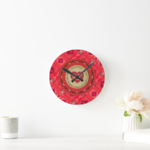 40th Ruby Wedding Anniversary  Round Clock