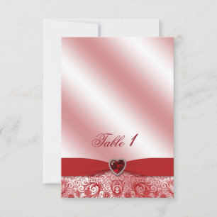 40th Ruby Wedding Anniversary Table Card