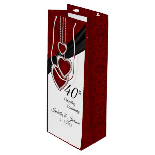 40th Ruby Wedding Anniversary - Wine Gift Bag