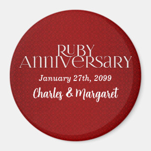 40th Ruby Wedding Annivsersary Magnet