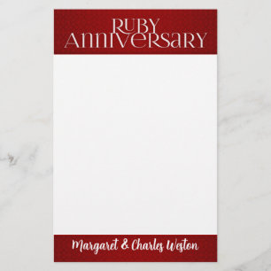 40th Ruby Wedding Annivsersary with Name Stationery