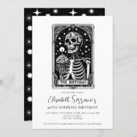 40th Surprise Birthday Party Gothic Tarot Black