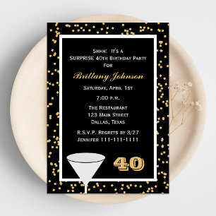 40th Surprise Birthday Party Invitation