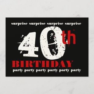 40th SURPRISE Birthday Party Invitation Template