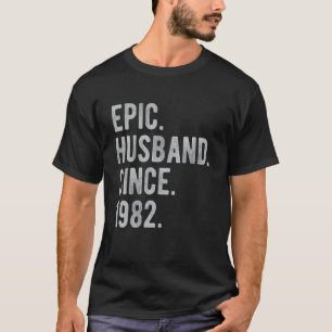40th Wedding Aniversary For Him  Epic Husband Sinc T-Shirt