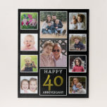 40th Wedding Anniversary 10 Photo Collage Jigsaw Puzzle<br><div class="desc">Unique photo collage jigsaw puzzle personalised for 40th ruby wedding anniversary. Make your parents and family happy with this custom photo collage puzzle.</div>
