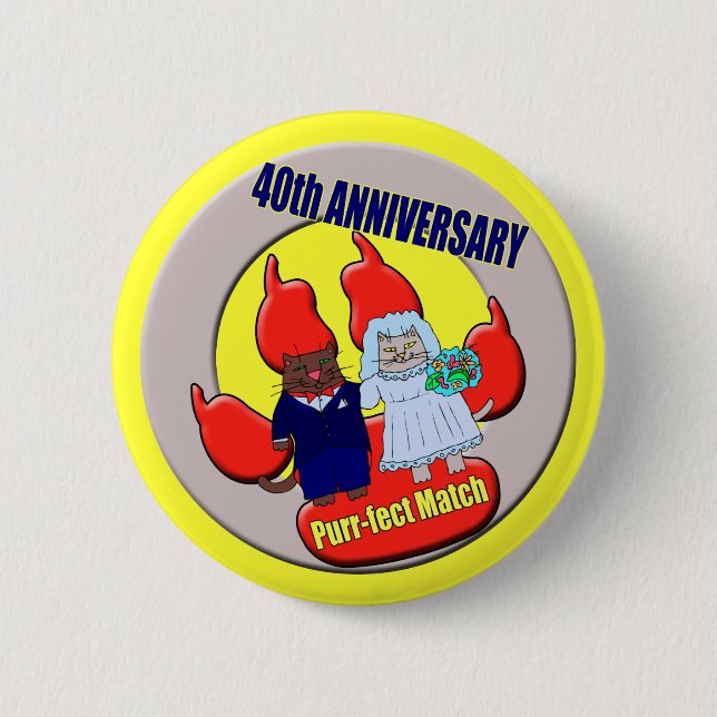 40th Wedding Anniversary Button (Front)