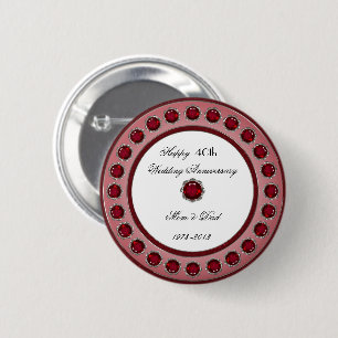 40th Wedding Anniversary Button