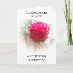 40th Wedding Anniversary Card