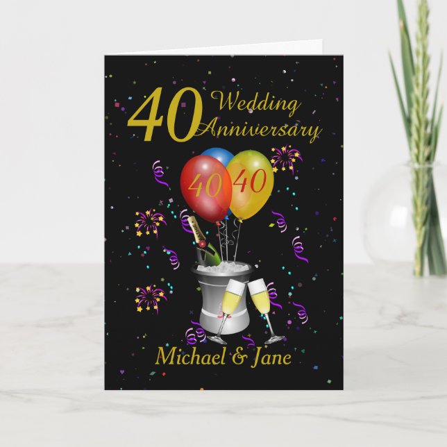 40th Wedding Anniversary Celebration Card (Front)