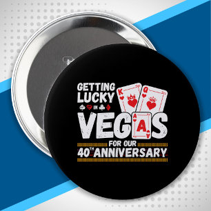 40th Wedding Anniversary - Couples Las Vegas Trip 10 Cm Round Badge