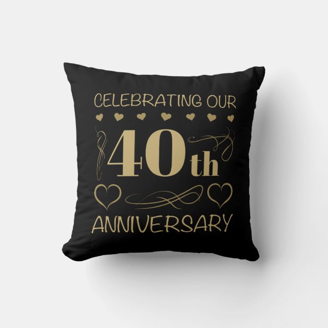 40th Wedding Anniversary Cushion (Front)