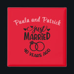 40th Wedding Anniversary Custom Names Ruby Red Magnet<br><div class="desc">Commemorate your fortieth wedding anniversary with this ruby red background,  custom magnet. Personalise the names in black text to your own or the couple celebrating this milestone. Great idea for a party favour too!</div>