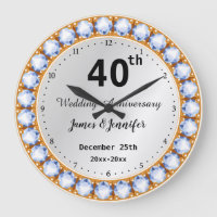 40th Wedding Anniversary diamond Custom Names