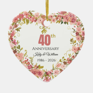 40th Wedding Anniversary Gift | Ceramic Tree Decoration
