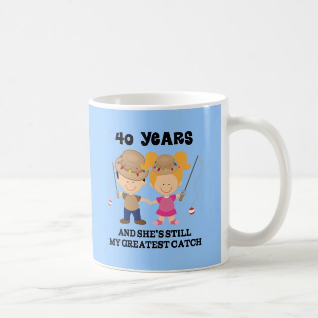 40th Wedding Anniversary Gift For Him Coffee Mug (Right)
