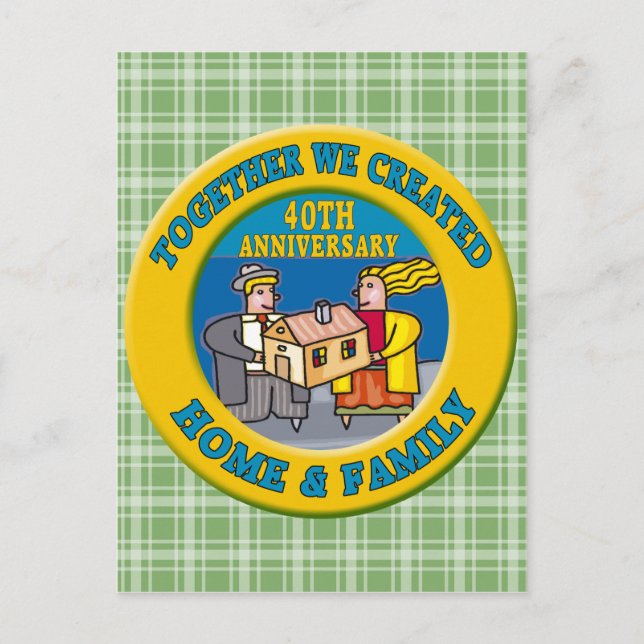 40th Wedding Anniversary Gifts Postcard (Front)