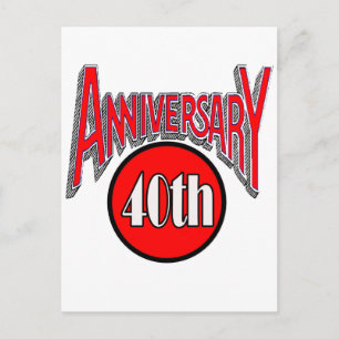 40th Wedding Anniversary Gifts Postcard