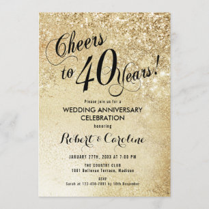 40th Wedding Anniversary Gold Invitation