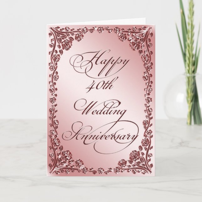 40th Wedding Anniversary Greeting Card (Front)