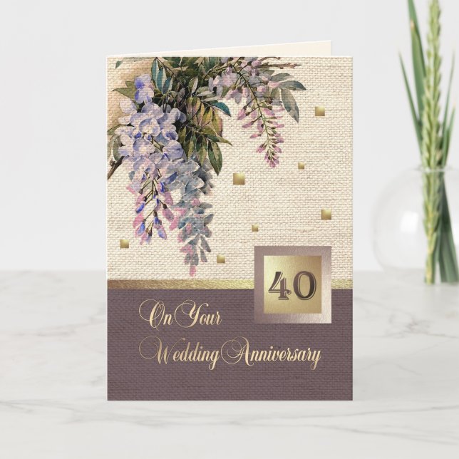 40th Wedding Anniversary Greeting Cards (Front)