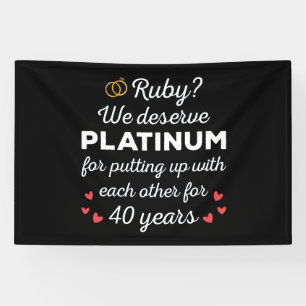 40th Wedding Anniversary I - Ruby Funny Couple Banner