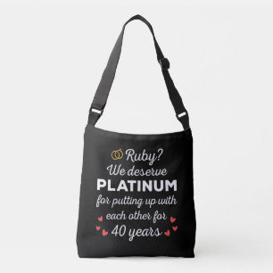 40th Wedding Anniversary I - Ruby Funny Couple Crossbody Bag