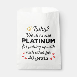 40th Wedding Anniversary I - Ruby Funny Couple Favour Bags