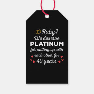 40th Wedding Anniversary I - Ruby Funny Couple Gift Tags