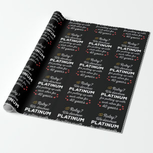 40th Wedding Anniversary I - Ruby Funny Couple Wrapping Paper