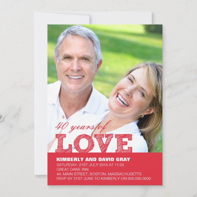 40th Wedding Anniversary Invitation (Front)