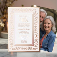 40th Wedding Anniversary Invitation Botanical Rose