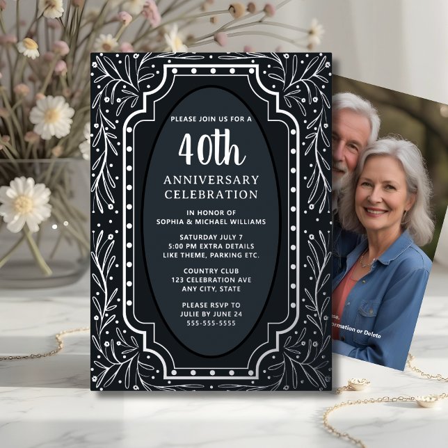 40th Wedding Anniversary Invitations Elegant (Creator Uploaded)