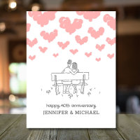 40th Wedding Anniversary Married Couple Hearts