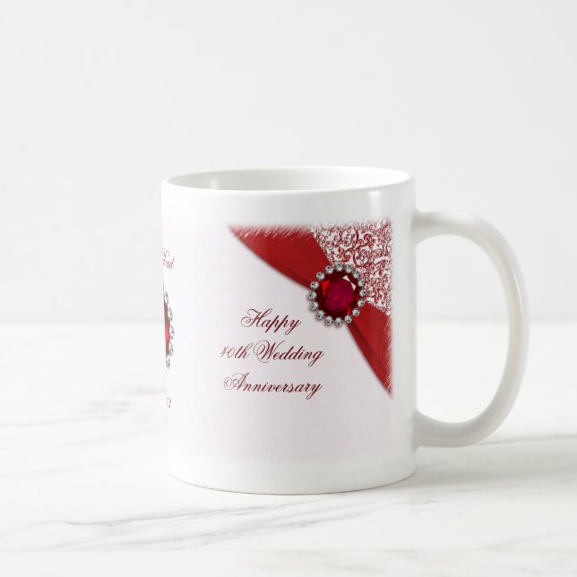 40th Wedding Anniversary Mug (Right)