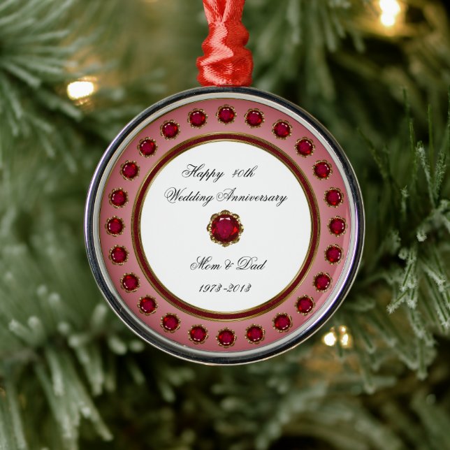 40th Wedding Anniversary Ornament (Tree)