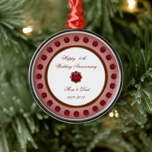 40th Wedding Anniversary Ornament (Tree)