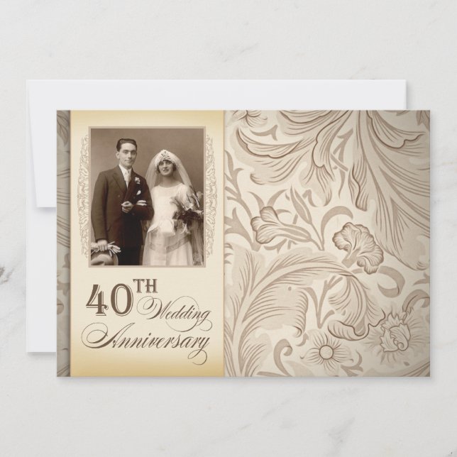 40th wedding anniversary photo invitations (Front)