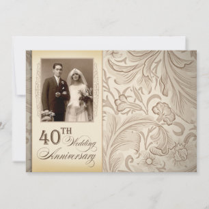 40th wedding anniversary photo invitations