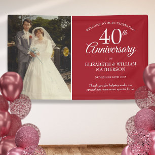 40th Wedding Anniversary Photo Ruby Welcome Banner
