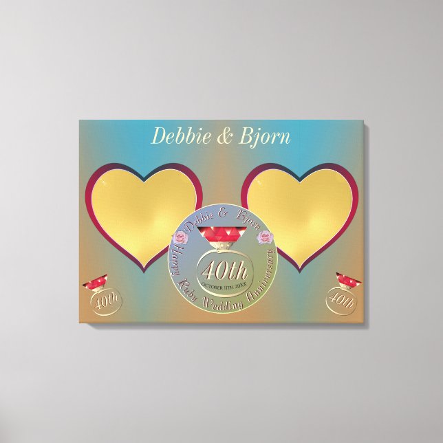 40th Wedding Anniversary Photos  Canvas Print (Front)