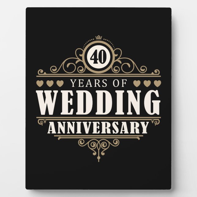 40th Wedding Anniversary Plaque (Front)
