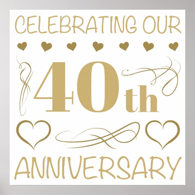 40th Wedding Anniversary Poster (Front)