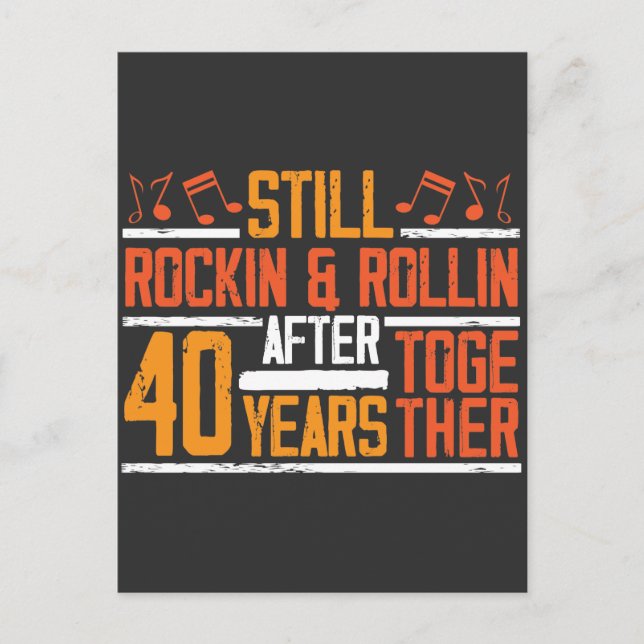 40th Wedding Anniversary Rocking Wife Husband Postcard (Front)
