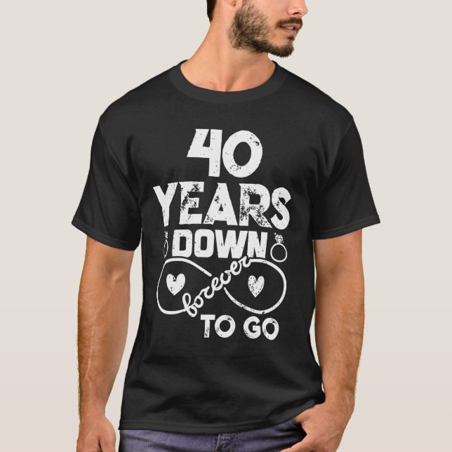 40th Wedding Anniversary Romantic Couple Husband W T-Shirt (Front)
