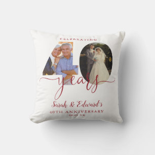 40th Wedding Anniversary Ruby 2 Photo Cushion