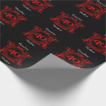 40th wedding anniversary ruby crest wrapping paper<br><div class="desc">A romantic design to celebrate your 40th year of marriage. If you would like any help customising this design please contact me, their is an ask this designer button, just below this text. This fortieth, 40 years wedding anniversary crest has the text ruby as that is the traditional gift for...</div>