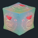 40th Wedding Anniversary Ruby Pouf<br><div class="desc">Isn't this a fun surprise? Their 17th wedding anniversary milestone medallion adorning this fabulous footstool. A pretty addition to their eclectic decor,  all with a nod to the anniversary's Ruby gemstone!</div>