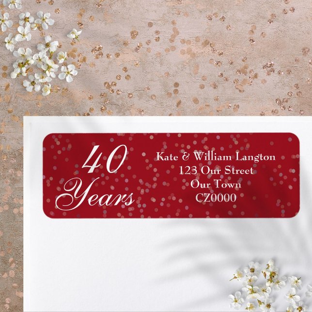 40th Wedding Anniversary Ruby Stardust Confetti (40th Wedding Anniversary Ruby Stardust Confetti Label)